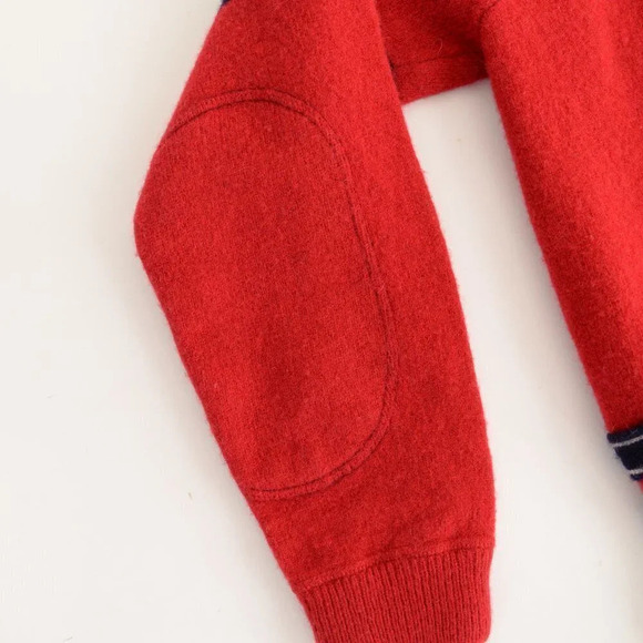 Vintage Tommy 85 Jeans Red & Blue 100% Lambswool Crewneck Sweater - Picture 9 of 15